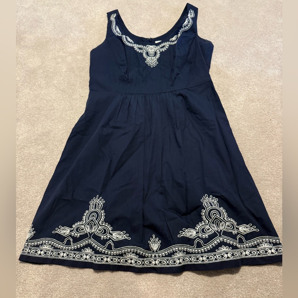 Vineyard Vines Navy Embroidered Sleeveless Dress